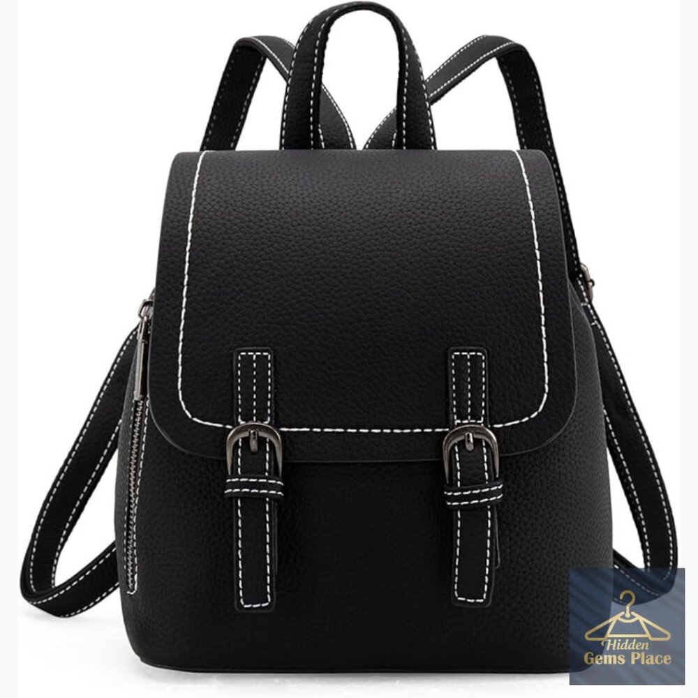 Vegan Leather Mini Backpack Purse Convertible Shoulder Bag Small Daypack